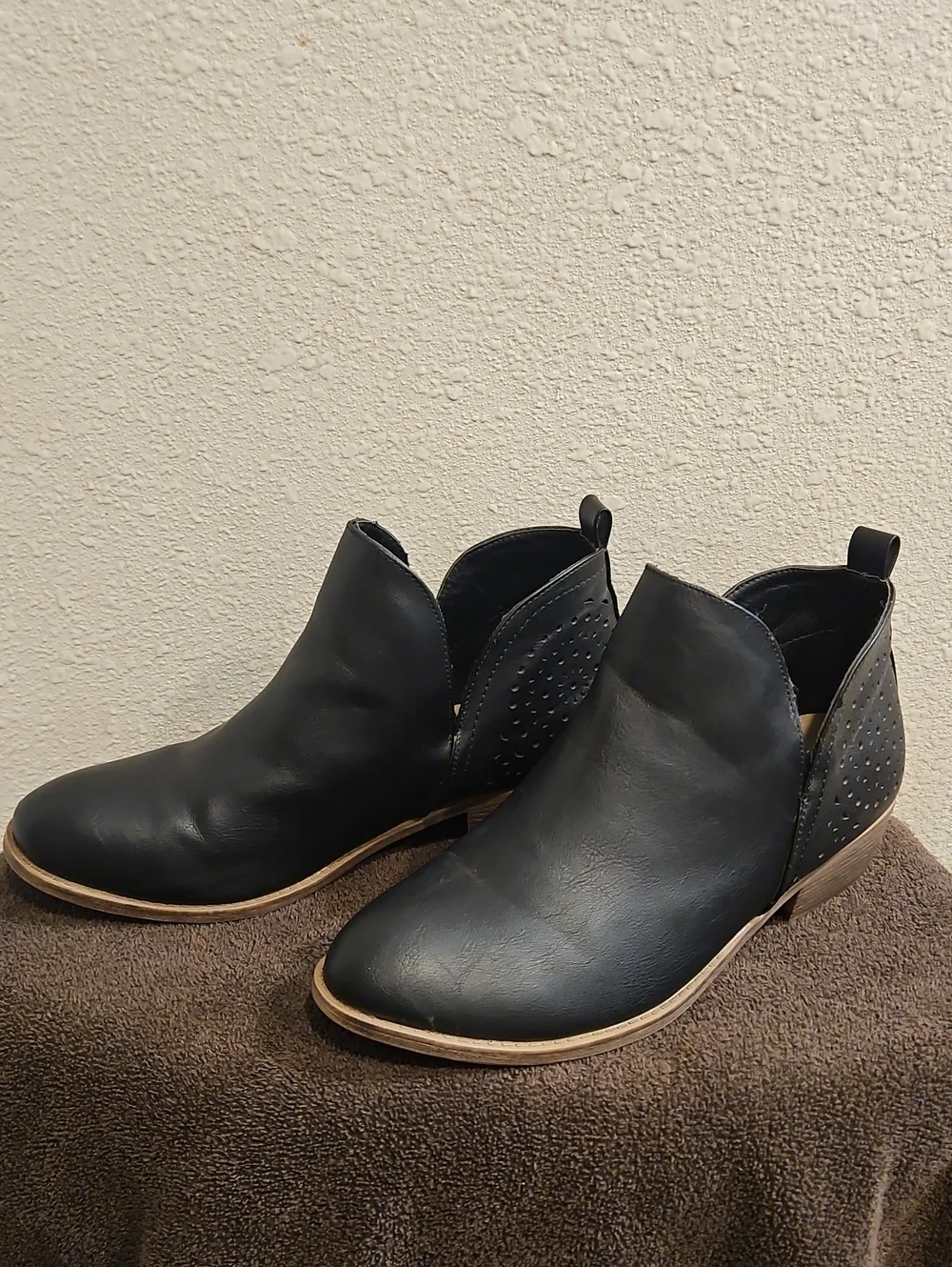 Women's Black Slip-On Ankle Boots